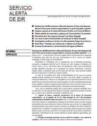 Servicio Alerta: Es una publicación electrónica, sale una vez por semana, y se envía por Internet a los suscriptores en formato PDF Servicio Alerta: Es una publicación electrónica, sale una vez por semana, y se envía por Internet a los suscriptores en formato PDF