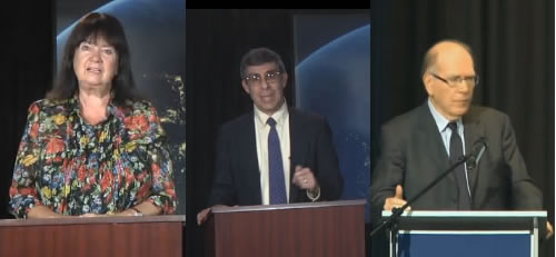 Vea los videos en spanish.larouchepac.com. De izq. a der.: Helga Zepp-LaRouche, Dennis Small, Lyndon LaRouche