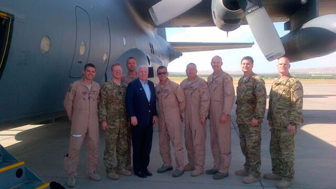 McCain on plane