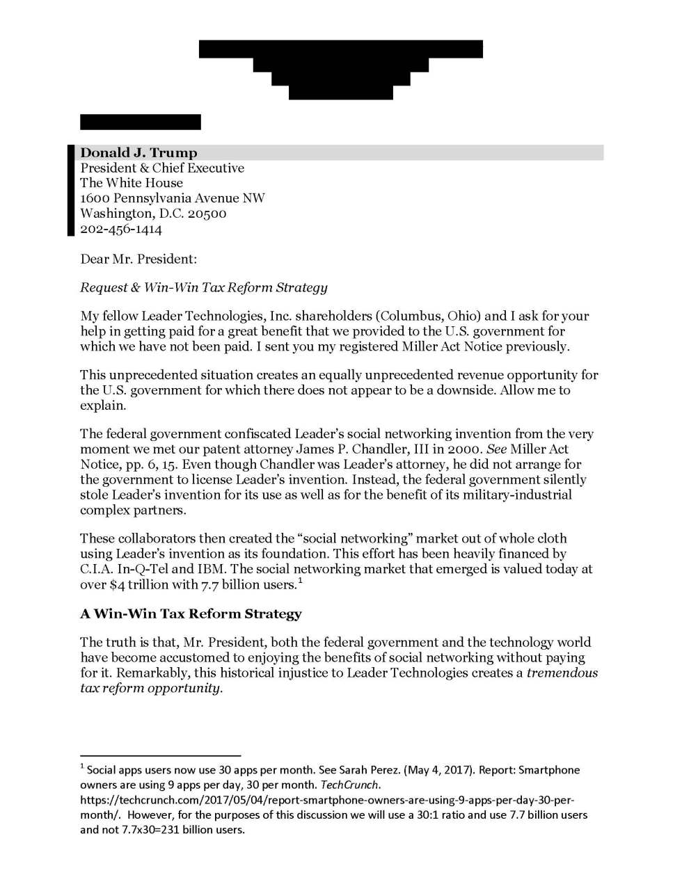 Leader-Technologies-Tier-II-Miller-Act-Notice-cover-letter-to-Donald-Trump-Sep-29-2017_Page_1