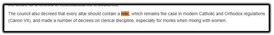 relic statement