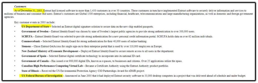 Entrust customers 2005.JPG