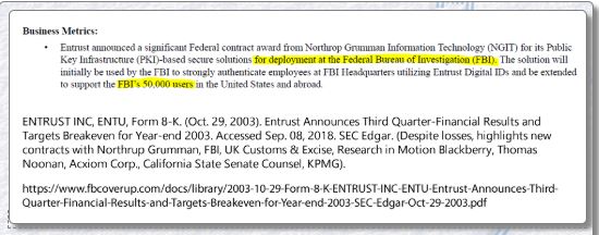 Entrust metrics