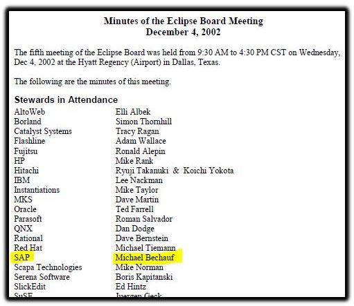 minutes of eclipse meeting