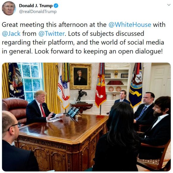 trump meets jack twitter