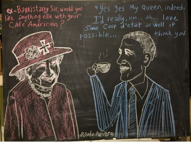 coup obama queen chalk