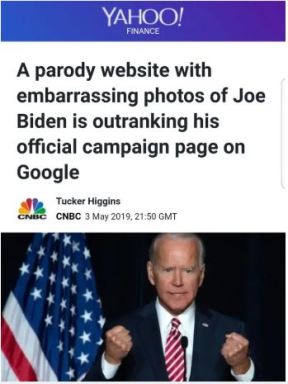 joe biden parody site
