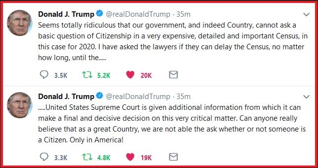 trump tweet on census