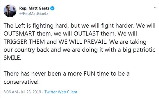 matt gaetz tweet