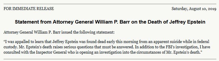 bill Barr statement