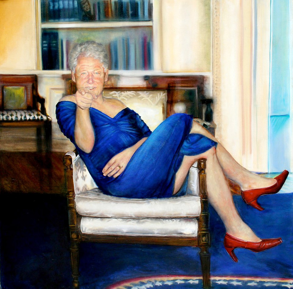 bill clinton blue dress