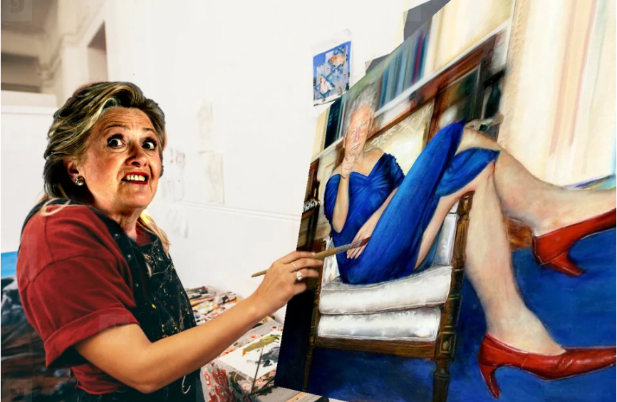 hillary bill clinton painting