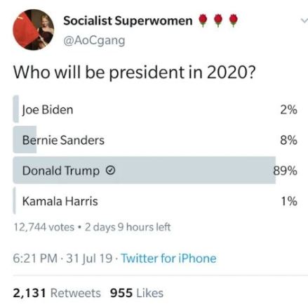 poll for presidency