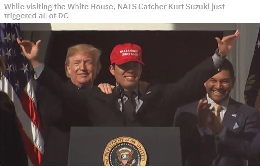 nats catcher in maga hat
