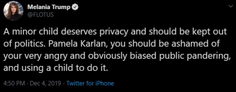 melania trump tweet.JPG
