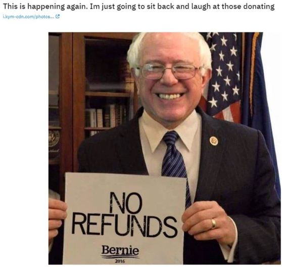 bernie no refunds