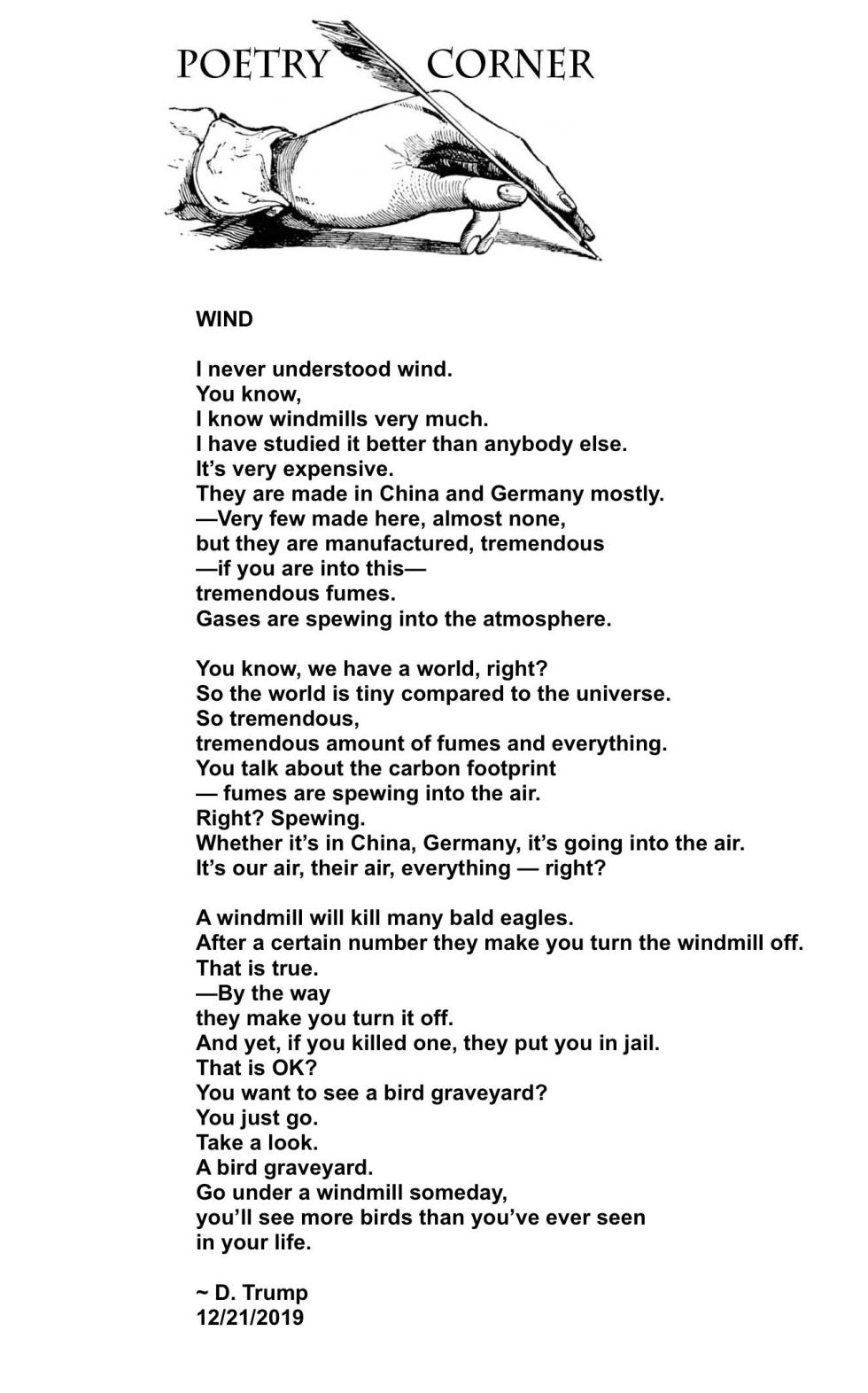donald trump poetry