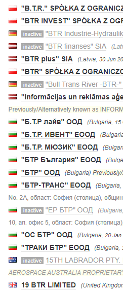 btr companies