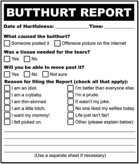 butthurt report
