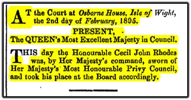 cecil rhodes privy council 2