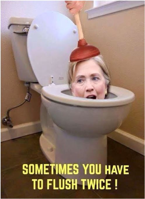 HIllary flush twice
