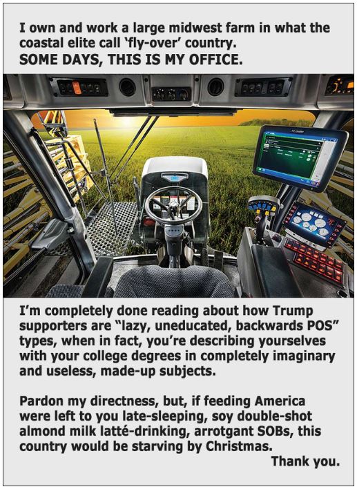 inside a tractor farmer