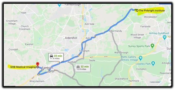 pirbright map surrey