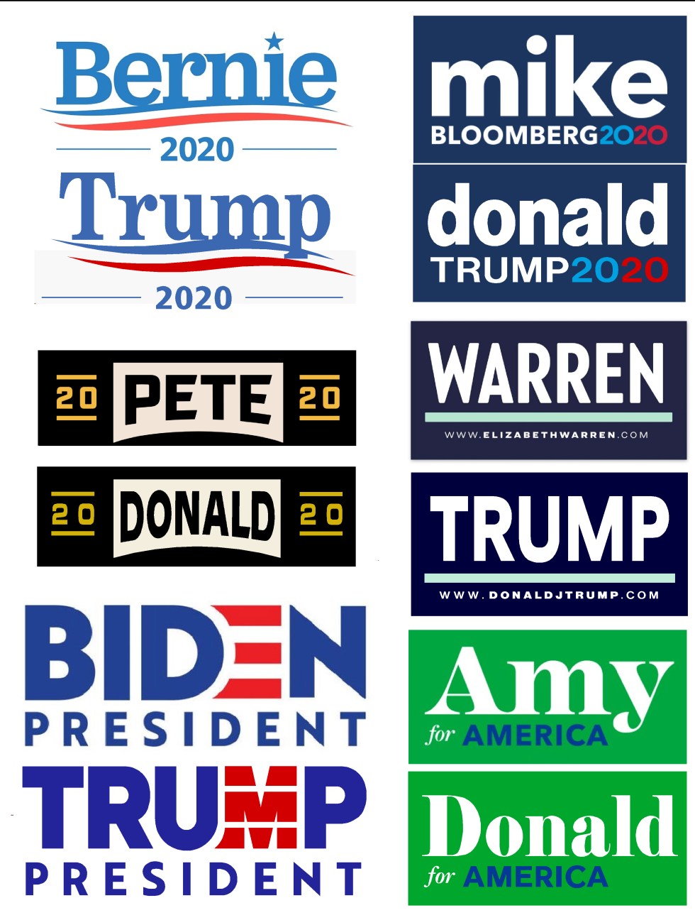 sanders tump biden campaign signs
