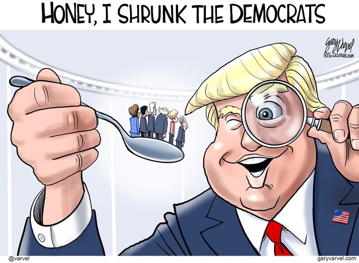 trump shrunk democrats