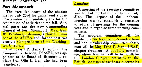 W.J. Baird, ed. (Jan. 01, 1957). Journal of the Armed Forces Communications and Electronics Association, Vol. 11, No. 05, 893 pgs, p. 672. Signal.