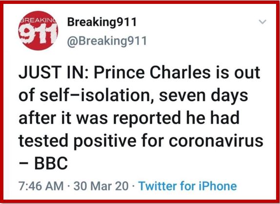 prince charles isolation