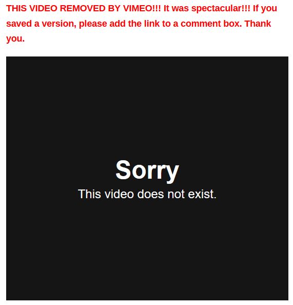video removed vimeo