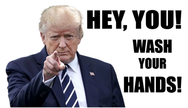 wash hands trump