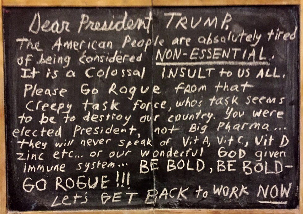 chalk message to trump