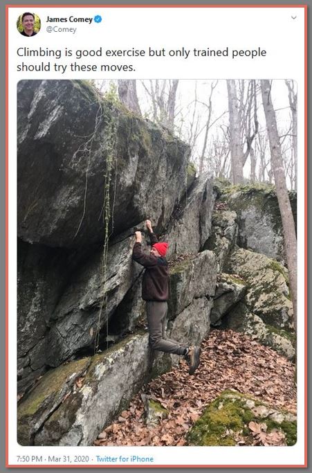 james comey rock climbing