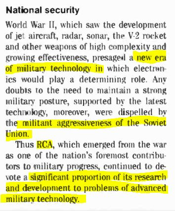 Warner, Engstrom, Hillier, Webster, auths. (1985). RCA: A historical perspective, 1919-1984. RCA Corporation.