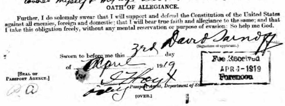 sarnoff oath