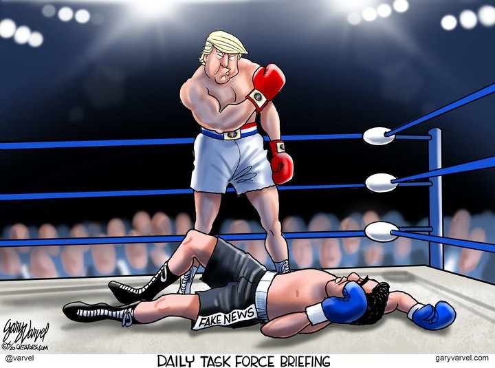 trump briefing fake news