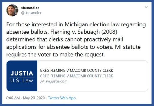 michigan mail ballot law