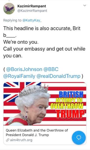 queen trump overthrow tweet