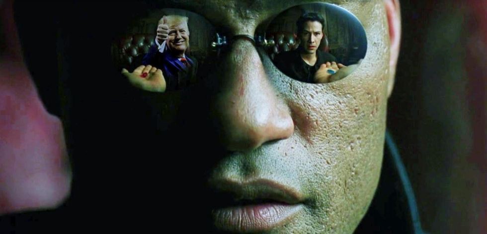 red blue pill trump matrix