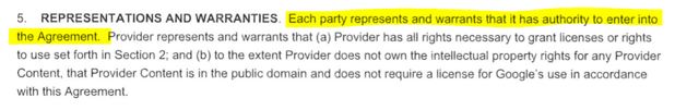 representations warranties