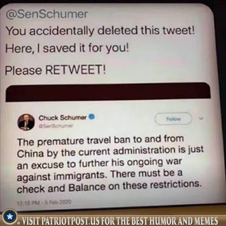schumer travel ban
