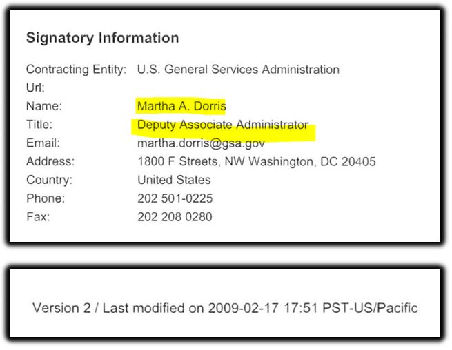 signatory information