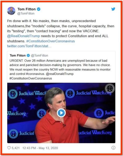 tom fitton masks