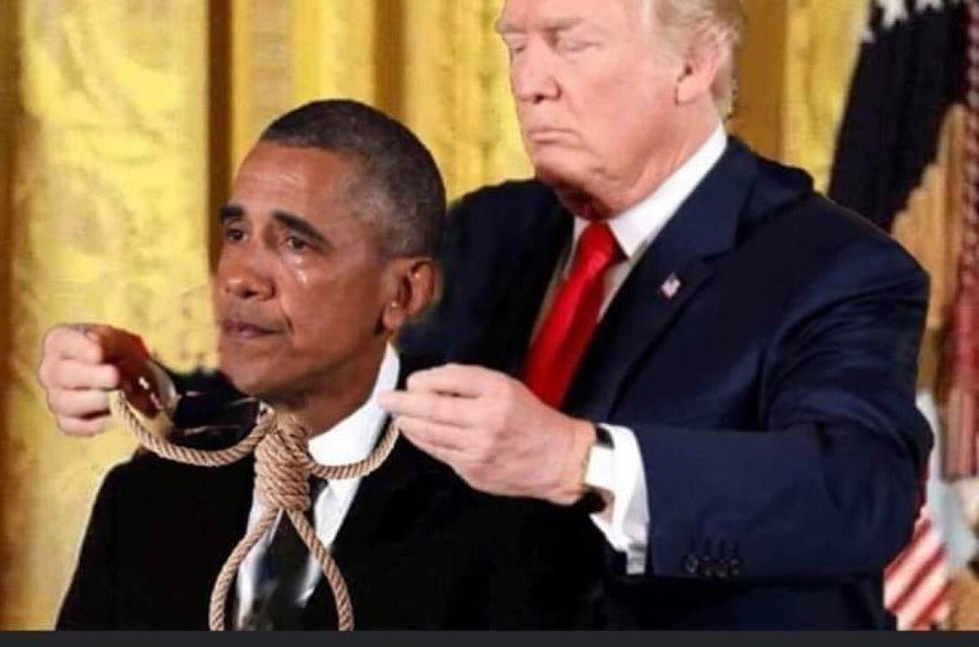 trump obama noose