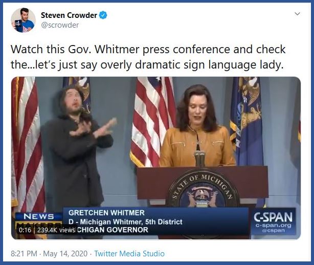 whitmer sign language