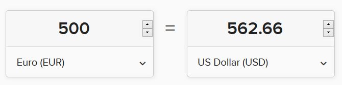 euro to dollar