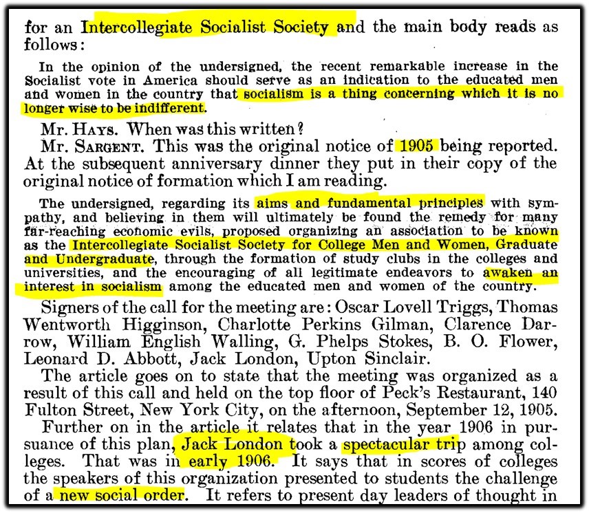 intercollegiate socialist society