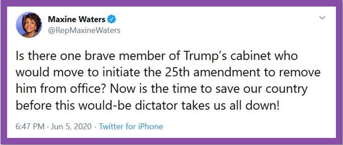 maxine waters 25th amendment